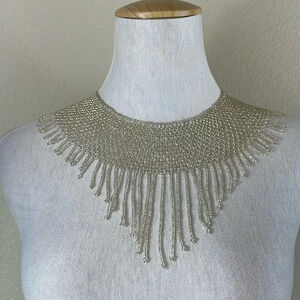 beaded clear Egyptian bib